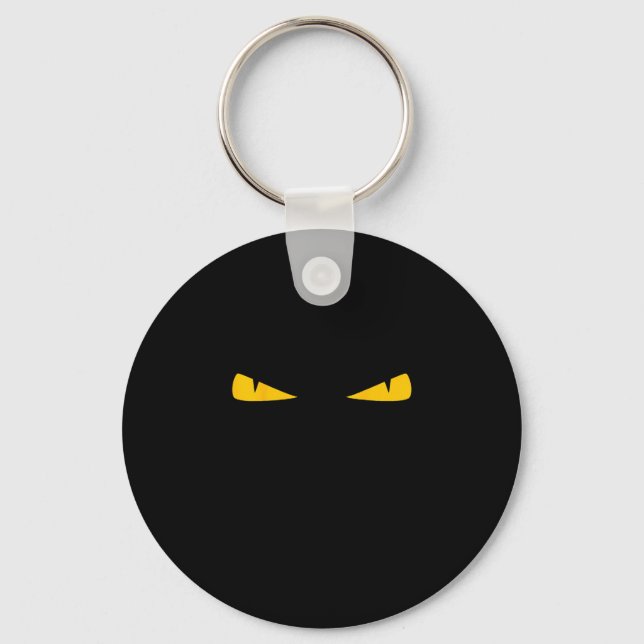 scary cat yellow eyes keychain (Front)