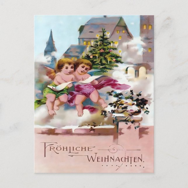 Scary Christmas Devil & Naughty List Warning Postcard (Front)