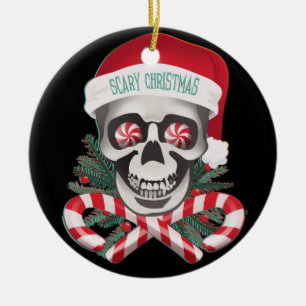 Scary Christmas Funny Skull Ornament