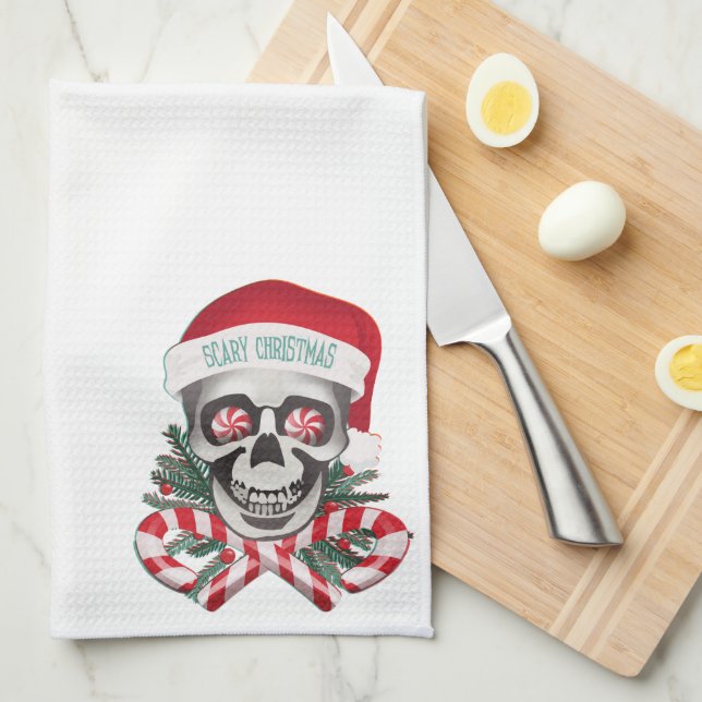 Scary Christmas Kitchen Towel (Quarter Fold)