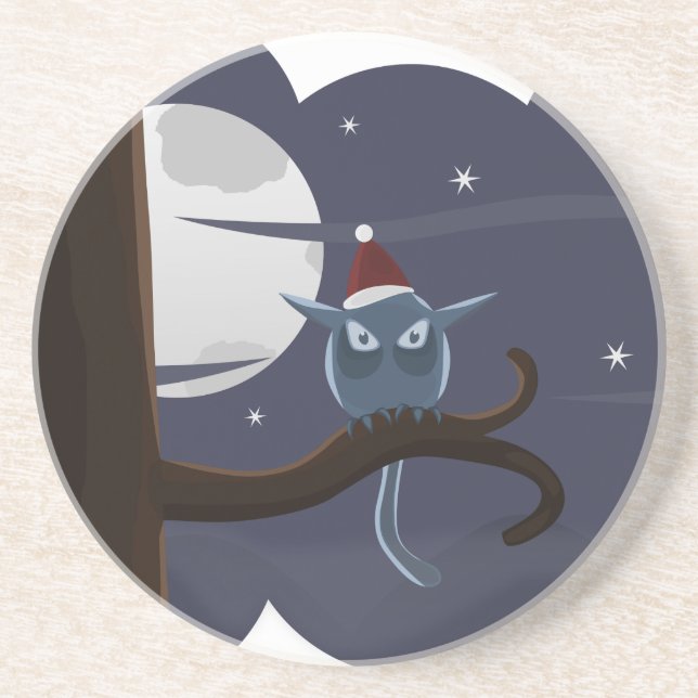 scary christmas owl coaster (Front)