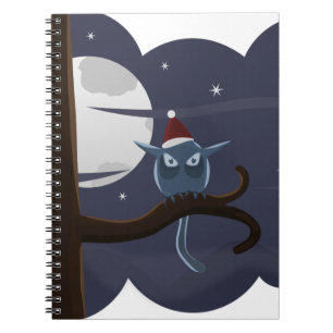 scary christmas owl notebook