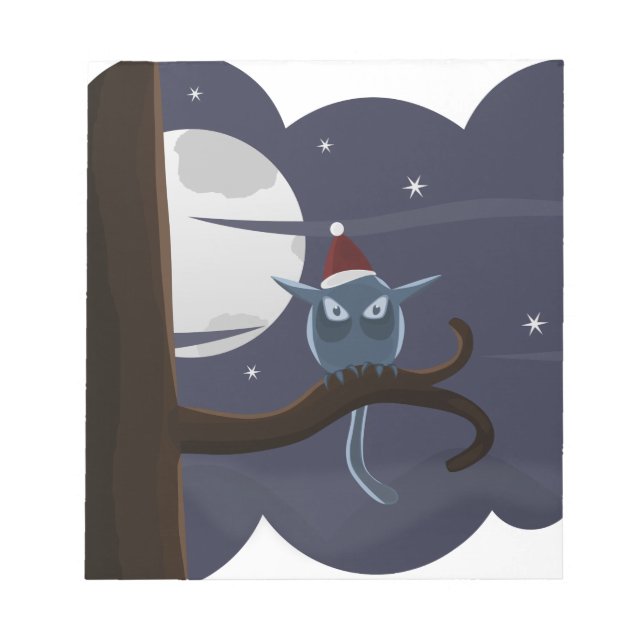 scary christmas owl notepad (Front)
