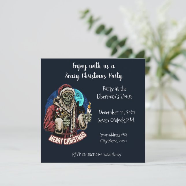 Scary Christmas Party Invitation (Standing Front)