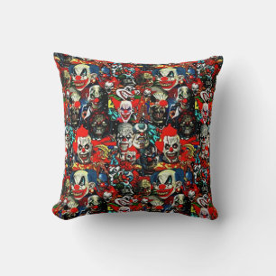 Scary Circus Buddies Throw Pillow