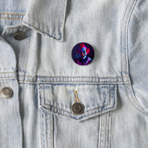scary clown 1 inch round button