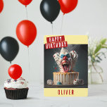 Scary clown Birthday Card<br><div class="desc">A creepy birthday card featuring a scary clown birthday cake on the front with "Happy Birthday", all-caps bold font. Personalize the front by adding your name(s). The inside of the card features space for your typed or handwritten message.</div>