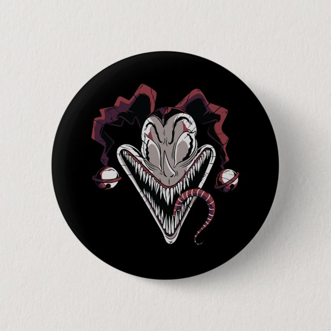 Scary Clown Face Halloween Design 2 Inch Round Button (Front)
