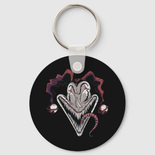 Scary Clown Face Halloween Design Keychain