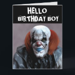 SCARY CLOWN FUNNY BIRTHDAY BOY OVERSIZED CARD<br><div class="desc">SCARY BIRTHDAY CLOWN OVERSIZED CARD AND OTHER SIZE CARDS.</div>