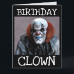 SCARY CLOWN FUNNY BIRTHDAY OVERSIZED CARD<br><div class="desc">SCARY BIRTHDAY CLOWN OVERSIZED CARD AND OTHER SIZE CARDS.</div>