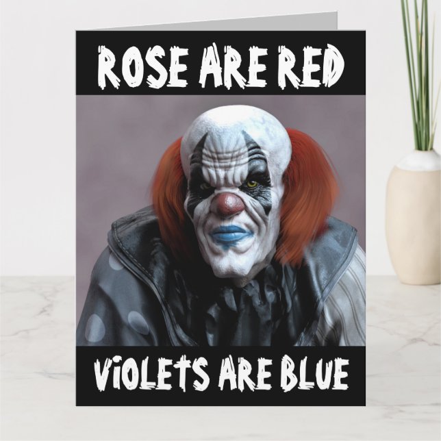 SCARY CLOWN FUNNY BIRTHDAY OVERSIZED CARD (Front)