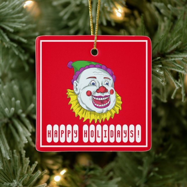 Scary Clown Horror  Ceramic Ornament (Tree)