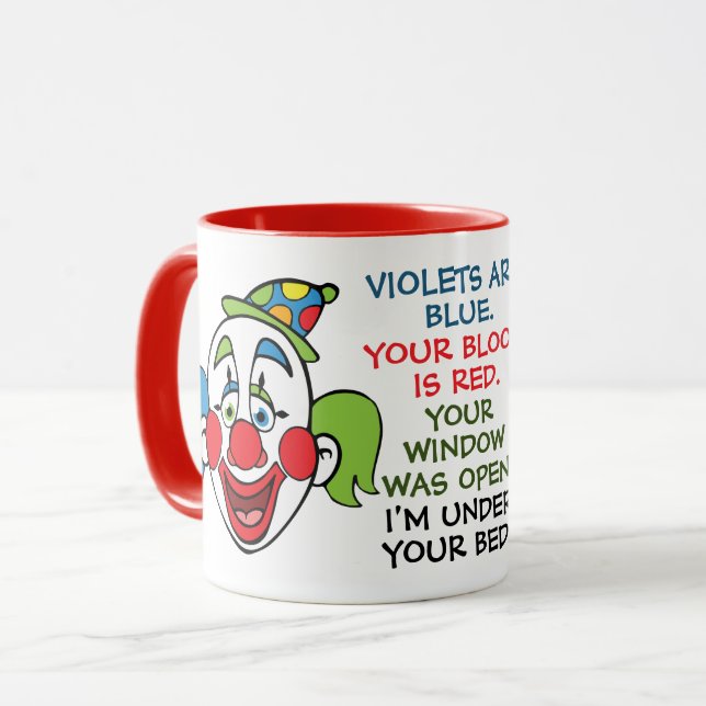 Scary Clown Poem Mug (Front Left)