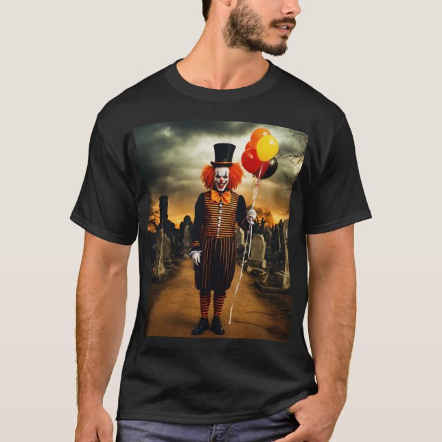 Scary Clown Portrait Gothic  T-Shirt (Front)