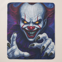 Scary Clown Sherpa Blanket