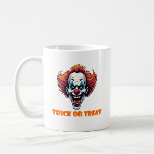 Scary Clown Trick or Treat Halloween Coffee Mug