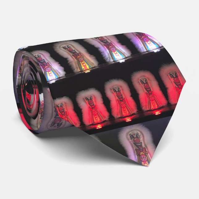 Scary Clowns Arcade Game Circus Boardwalk Carnival Tie (Rolled)