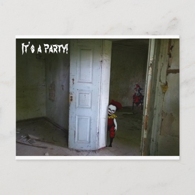 Scary Clowns Invitation Postcard (Front)