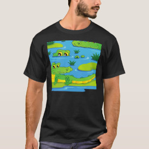 Scary Cool Green Alligators Crocodiles Wild Animal T-Shirt