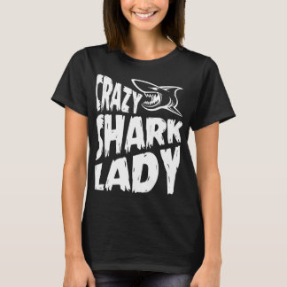 Scary Crazy Shark Lady T-Shirt