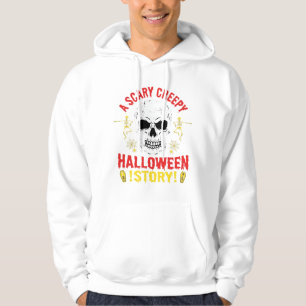 Scary Creepy Halloween Story Skull Design_1 Hoodie