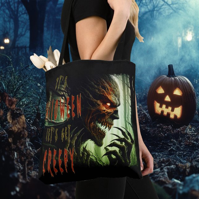 Scary creepy horror wood monster, demon or ghoul tote bag (Creator Uploaded)