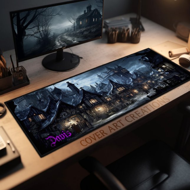 Scary Creepy Macabre Village Desk Mat (Creator Uploaded)