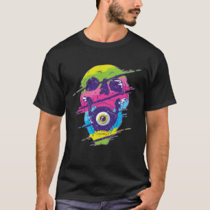 Scary creepy skeleton skull coloured eye trippy T-Shirt