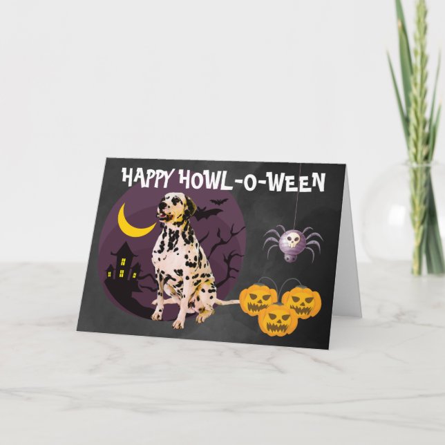 Scary Dalmatian Halloween Card (Front)