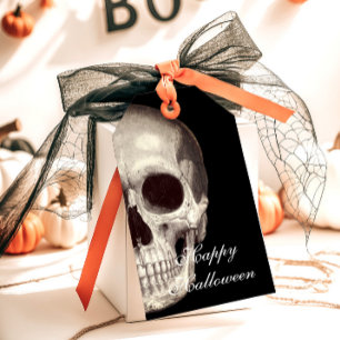 Scary Dead Skull Happy Halloween Party Gift Tags