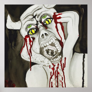 Scary demon horror Halloween poster