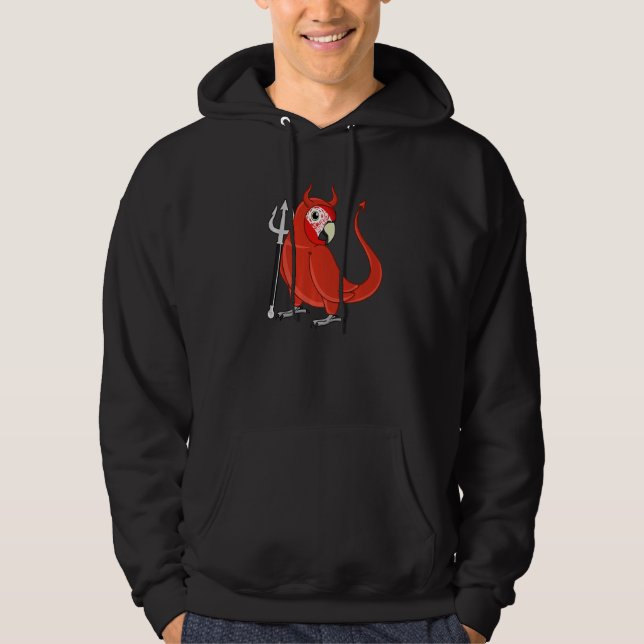 Scary Devil Costume Parrot I Green-winged Macaw Pr Hoodie (Front)