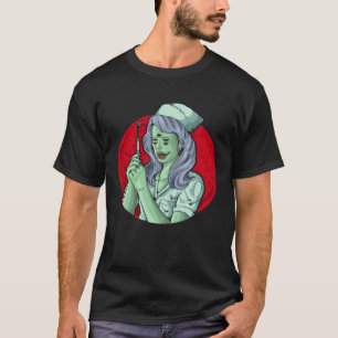 Scary Devil Nurse Giving Pandemic Vaccine Hallowee T-Shirt