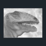 Scary Dinosaur Postcard<br><div class="desc">This post card features an impressive tyrannosaurus dinosaur. Would make a great birthday party invitation!</div>