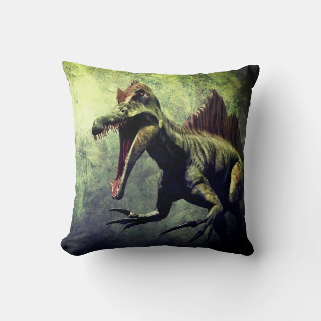 Scary Dinosaur Throw Pillow (Front)