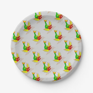 scary dragon print paper plate