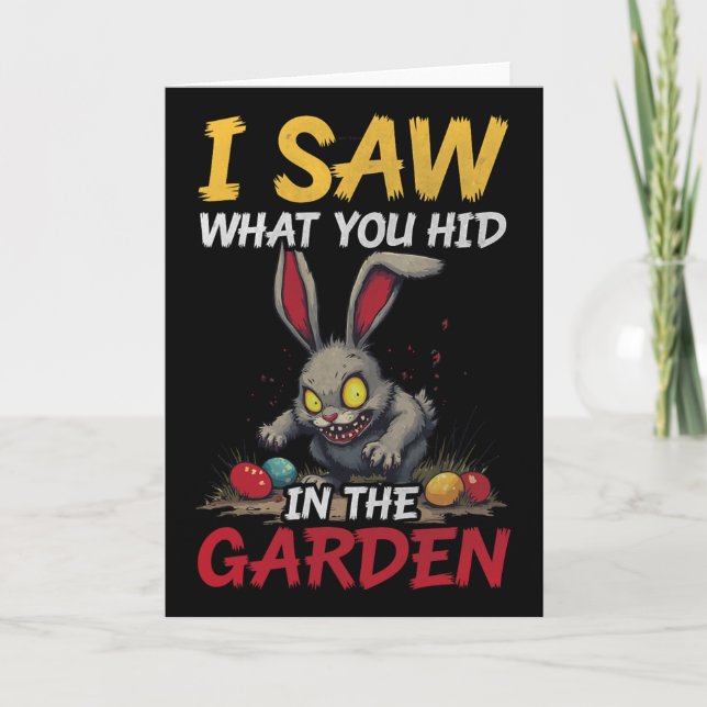 Scary Easter Bunny Creepy Rabbit Horror Gothic Egg Card (Front)