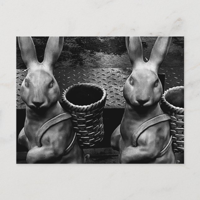 Scary Easter Bunny Rabbits Postcard (Front)