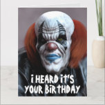 SCARY EVIL CLOWN FUNNY BIG BIRTHDAY CARD<br><div class="desc">SCARY BIRTHDAY CLOWN OVERSIZED CARD.</div>