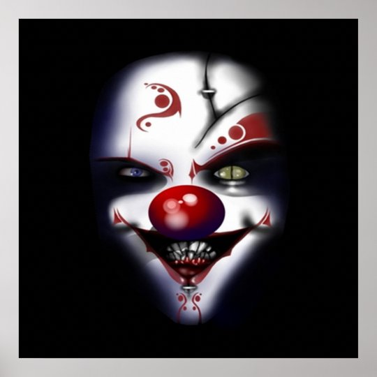 scary evil clown halloween party poster FROM 8.99 | Zazzle.ca