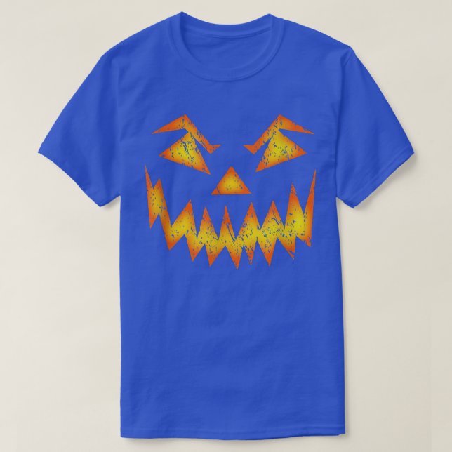 Scary Evil Looking Jack O Lantern T  T-Shirt (Design Front)