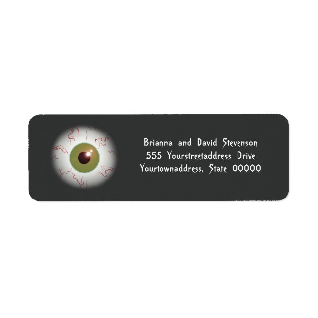 Scary Eye Ball  Halloween Return Address Label (Front)
