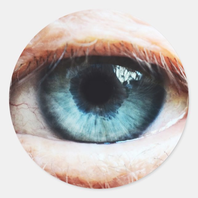 Scary Eyeball & Halloween Blue Eye /spooky zombie Classic Round Sticker (Front)