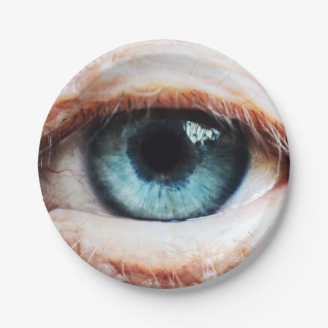 Scary Eyeball & Halloween Blue Eye /spooky zombie Paper Plate (Front)