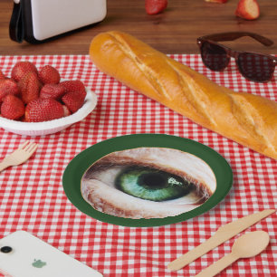 Scary Eyeball & Halloween Green Eye /spooky zombie Paper Plate