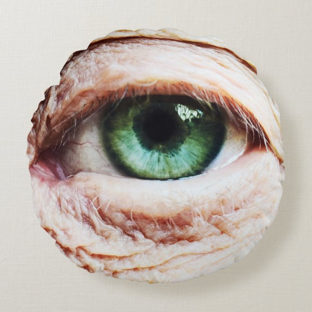 Scary Eyeball & Halloween Green Eye /spooky zombie Round Pillow (Front)