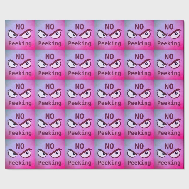 Scary Eyes, Funny, NO Peeking Wrapping Paper (Seam)