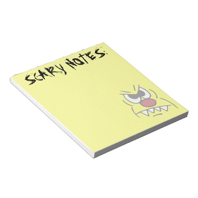 Scary Face Grumpey Notepad (Angled)