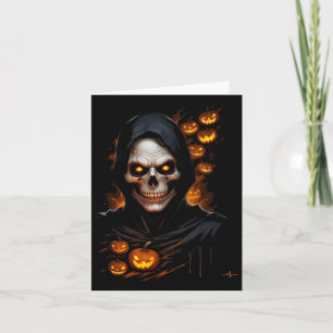 Scary Face Halloween Costume T-shir  Card